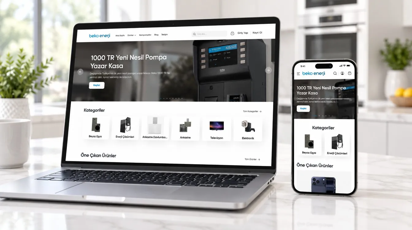 Beko Enerji project cover: the product on device screens