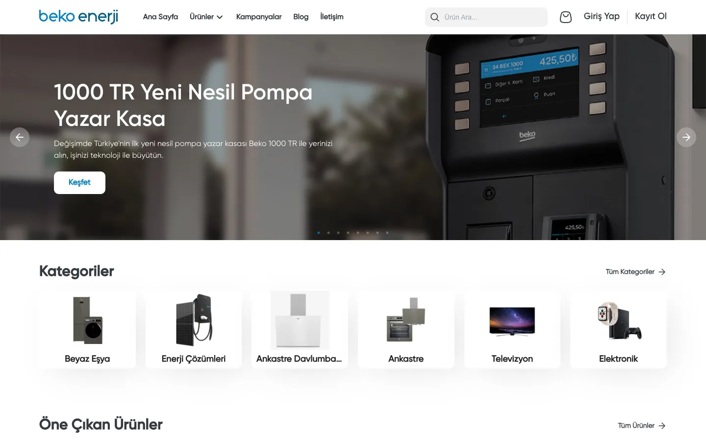 Beko Enerji ana sayfası