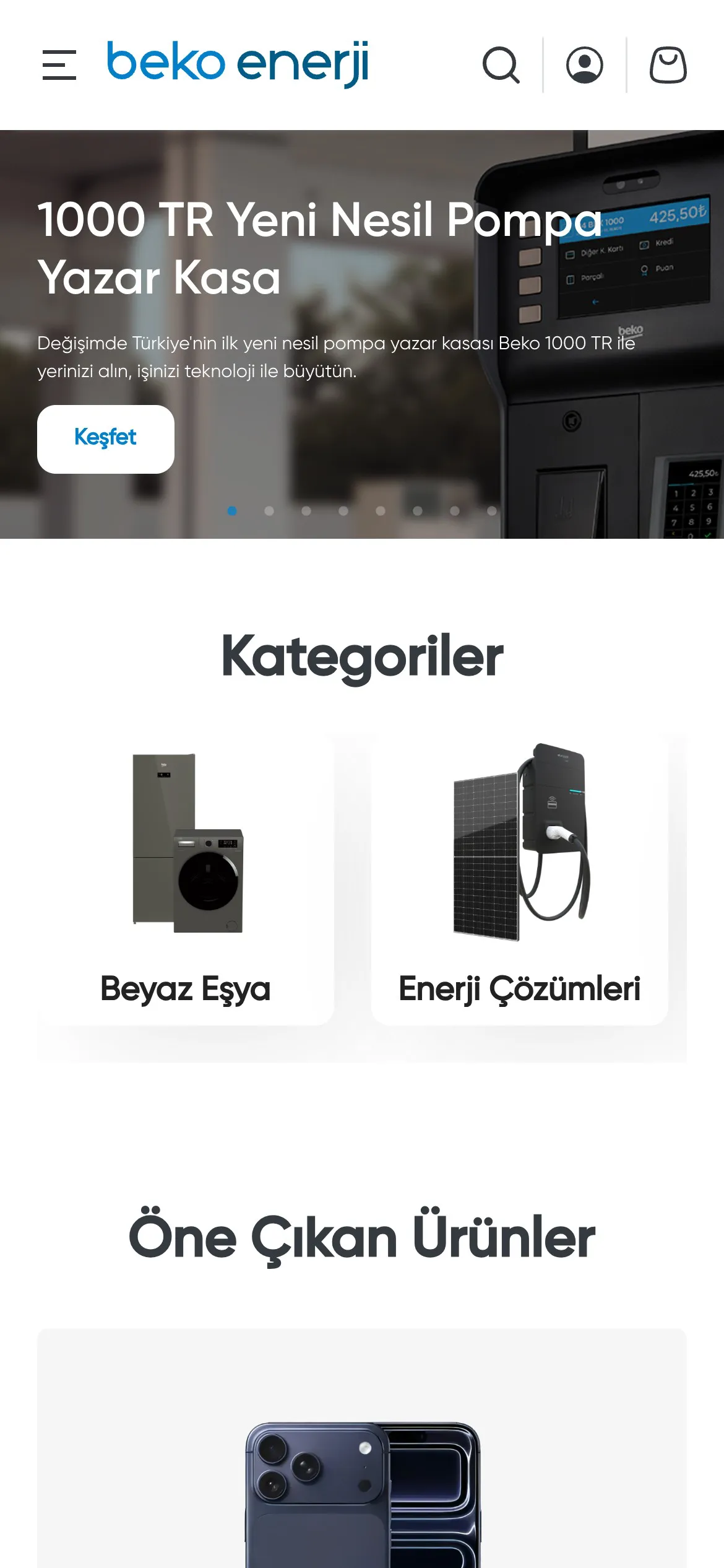 Beko Enerji mobil uygulama ekranı