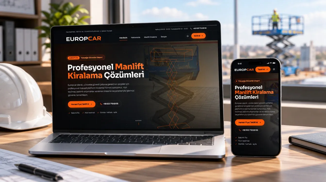 Europcar Manlift project cover: the product on device screens