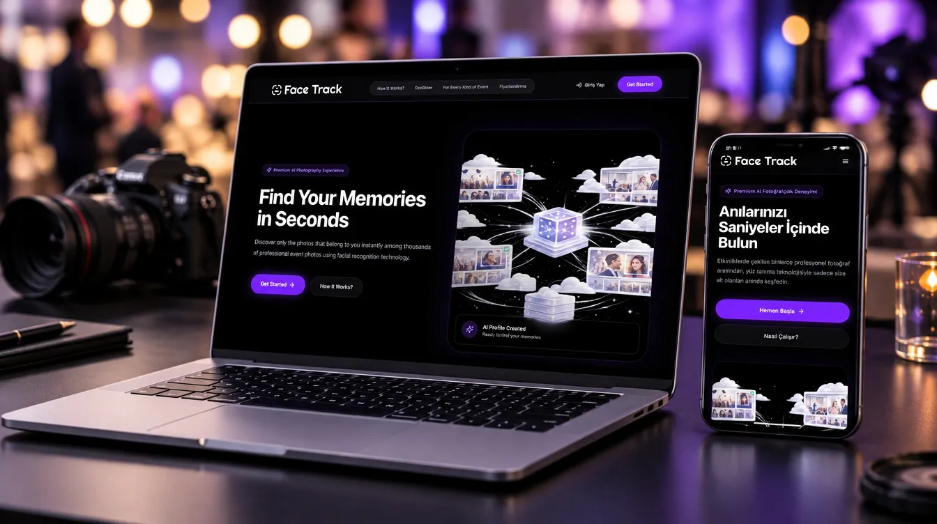 Face Track project cover: the product on device screens