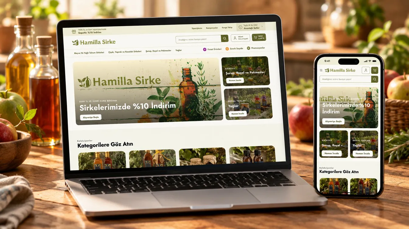 Hamilla Sirke project cover: the product on device screens