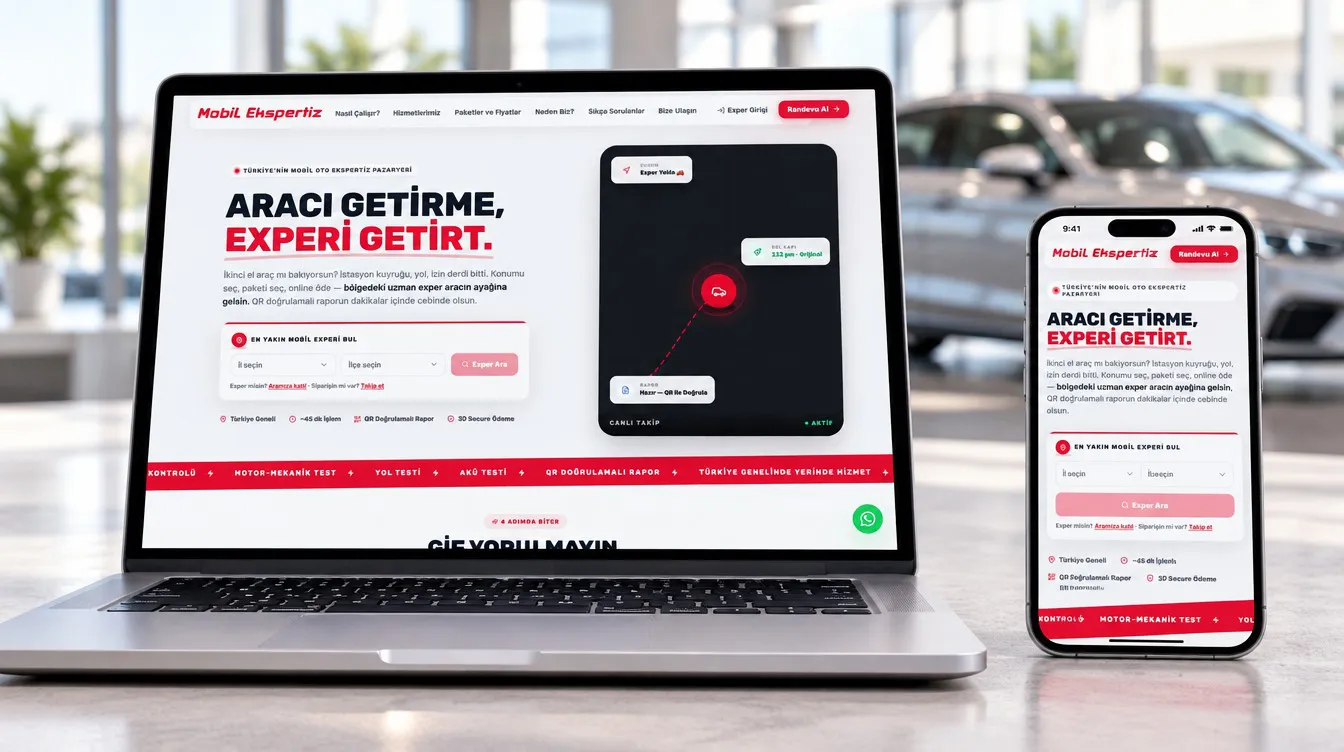 Mobil Ekspertiz project cover: the product on device screens