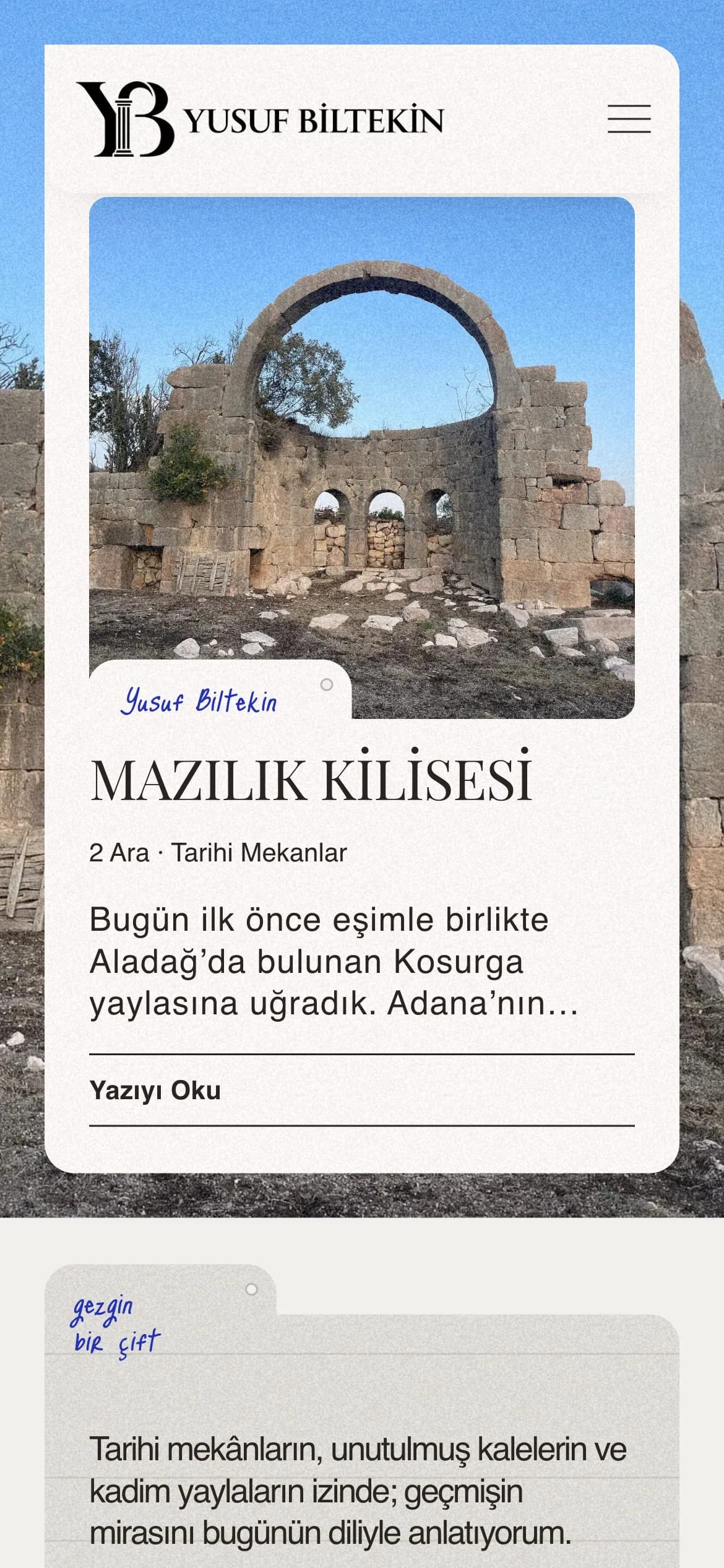 Yusuf Biltekin mobil uygulama ekranı