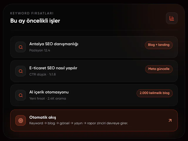 Seomio panelinde bu ayın öncelikli anahtar kelime işleri
