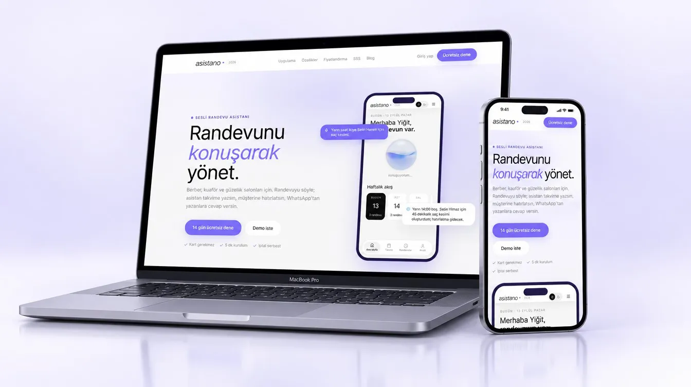 Asistano project cover: the product on device screens
