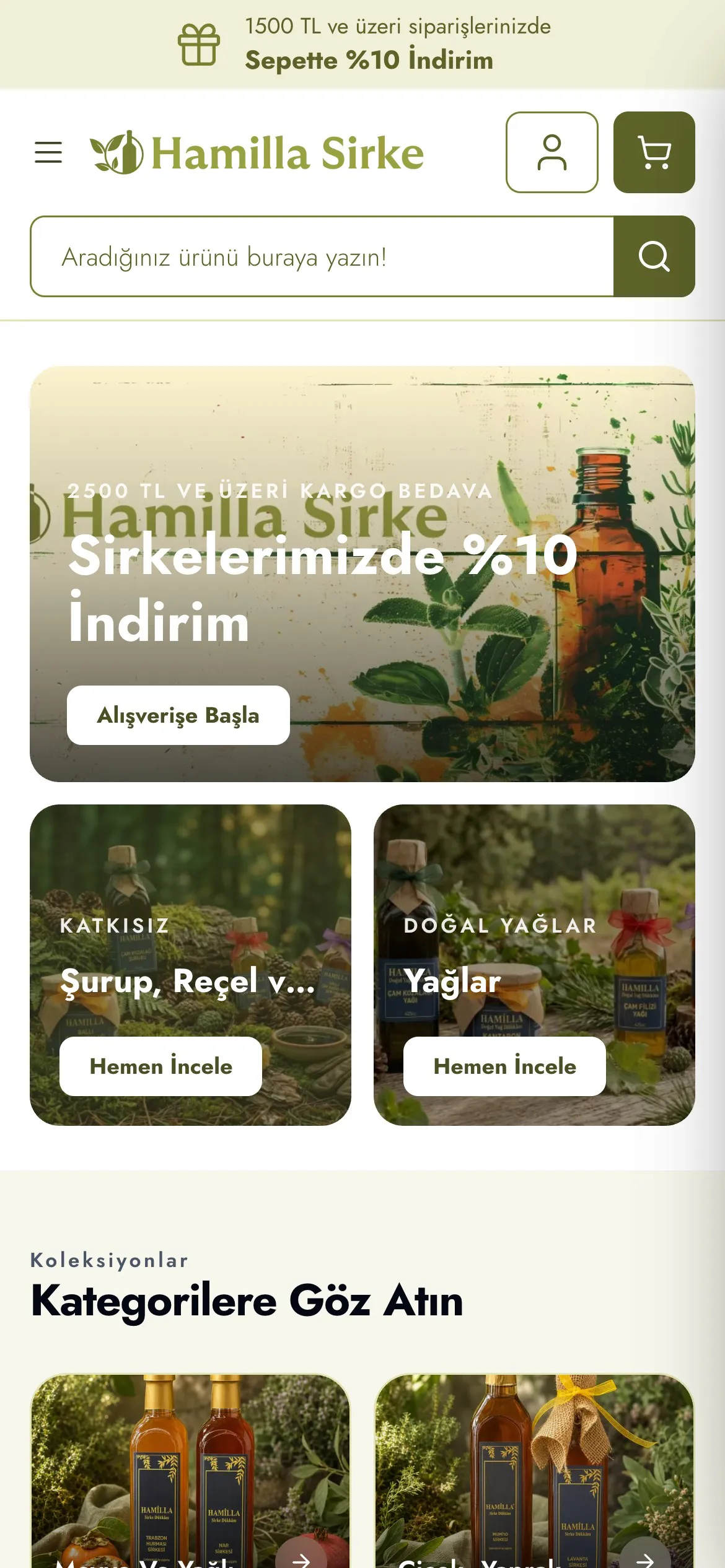 Hamilla Sirke mobil uygulama ekranı