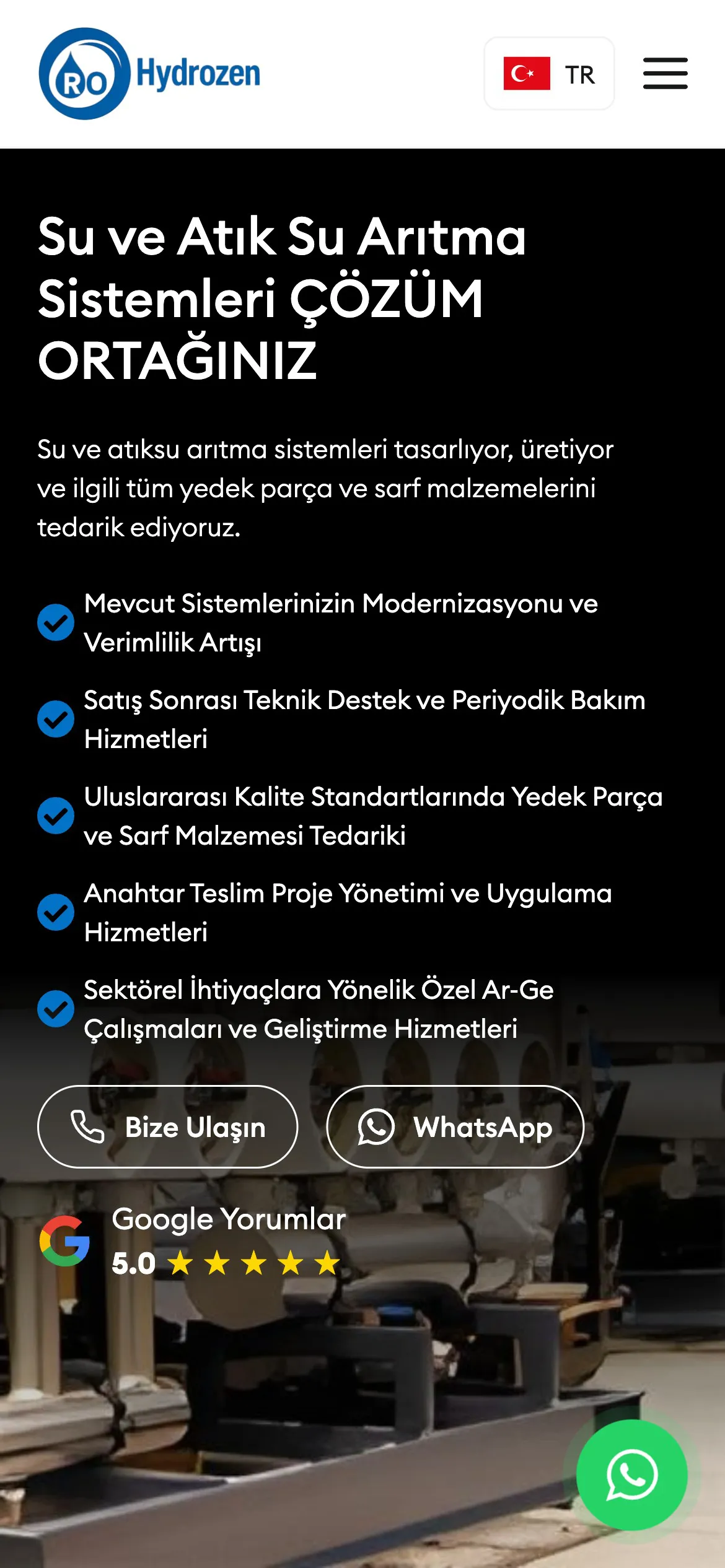 Hydrozen mobile app screen