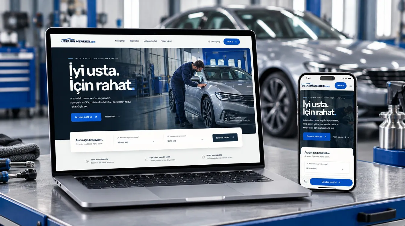 Ustanın Merkezi project cover: the product on device screens