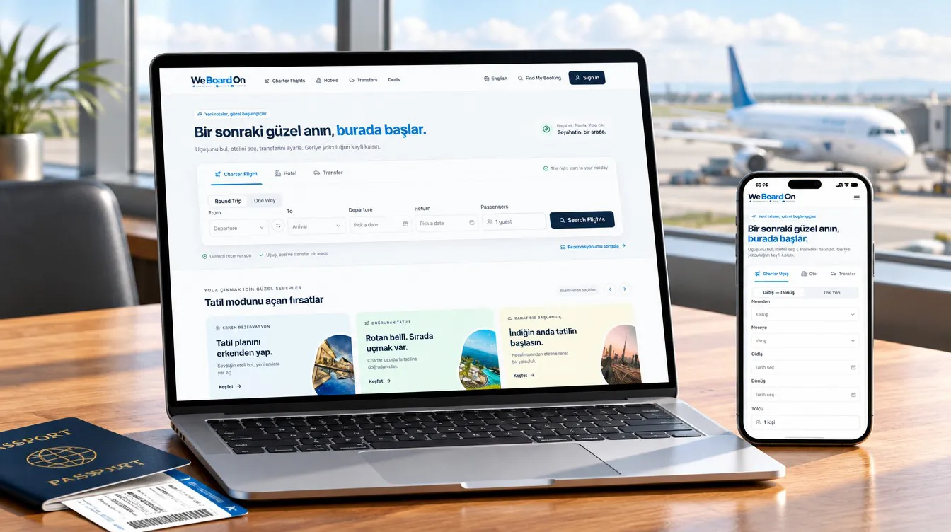 We Board On project cover: the product on device screens